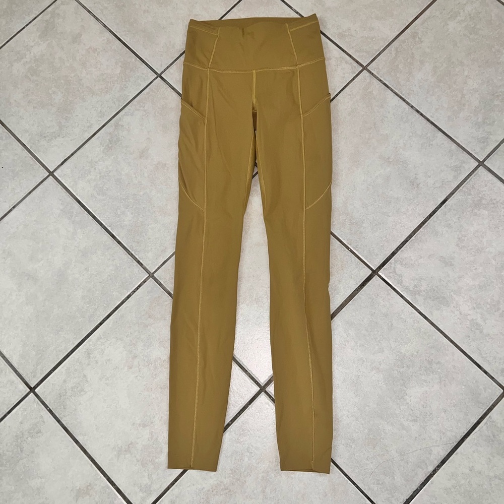 LULULEMON F&F HIGH RISE 28” LEGGING NULUX IN GREEN COLOR SIZE 2 WAIST 11.5”EUC - Picture 2 of 6